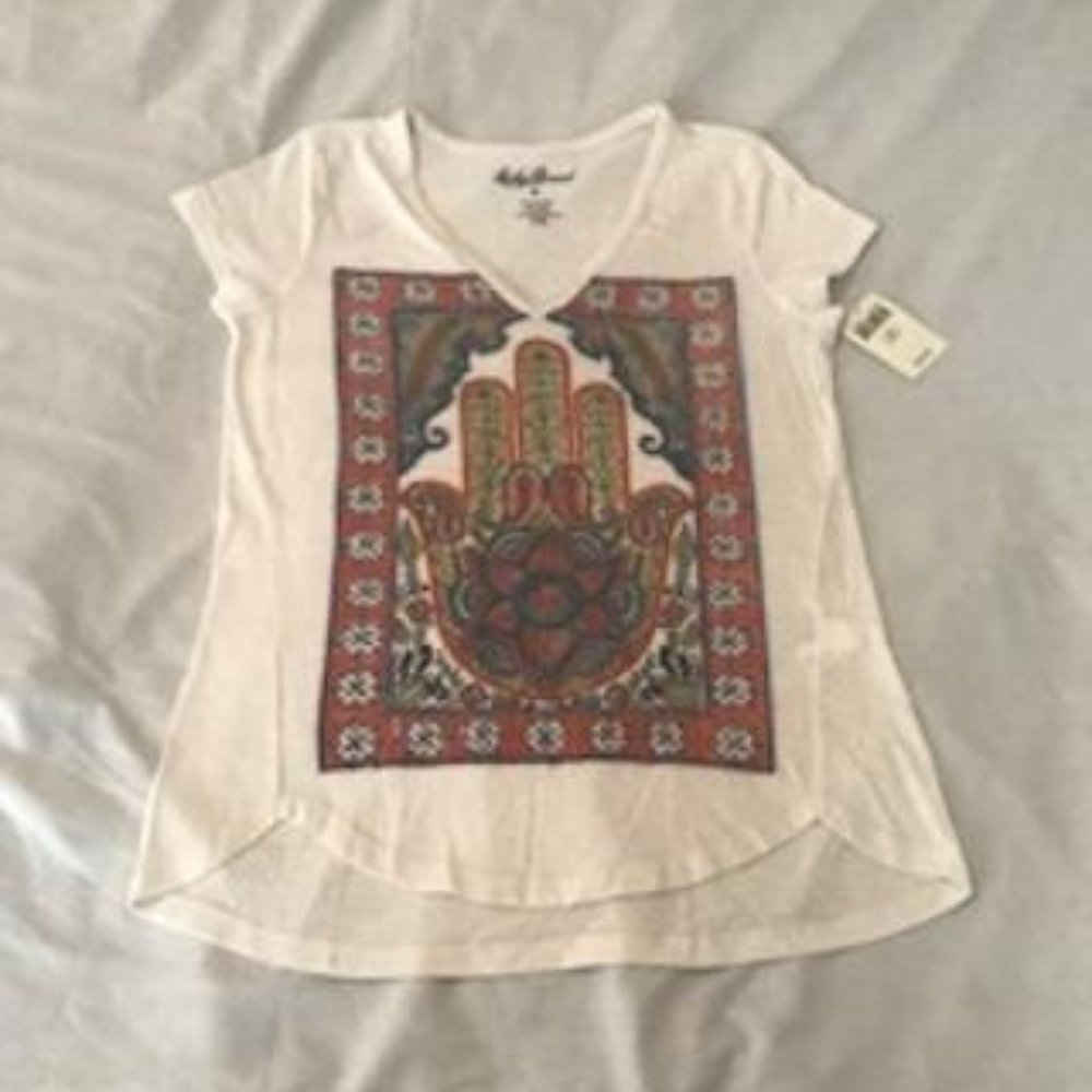 NWT Lucky Brand Oyster White Short Sleeve T-shirt